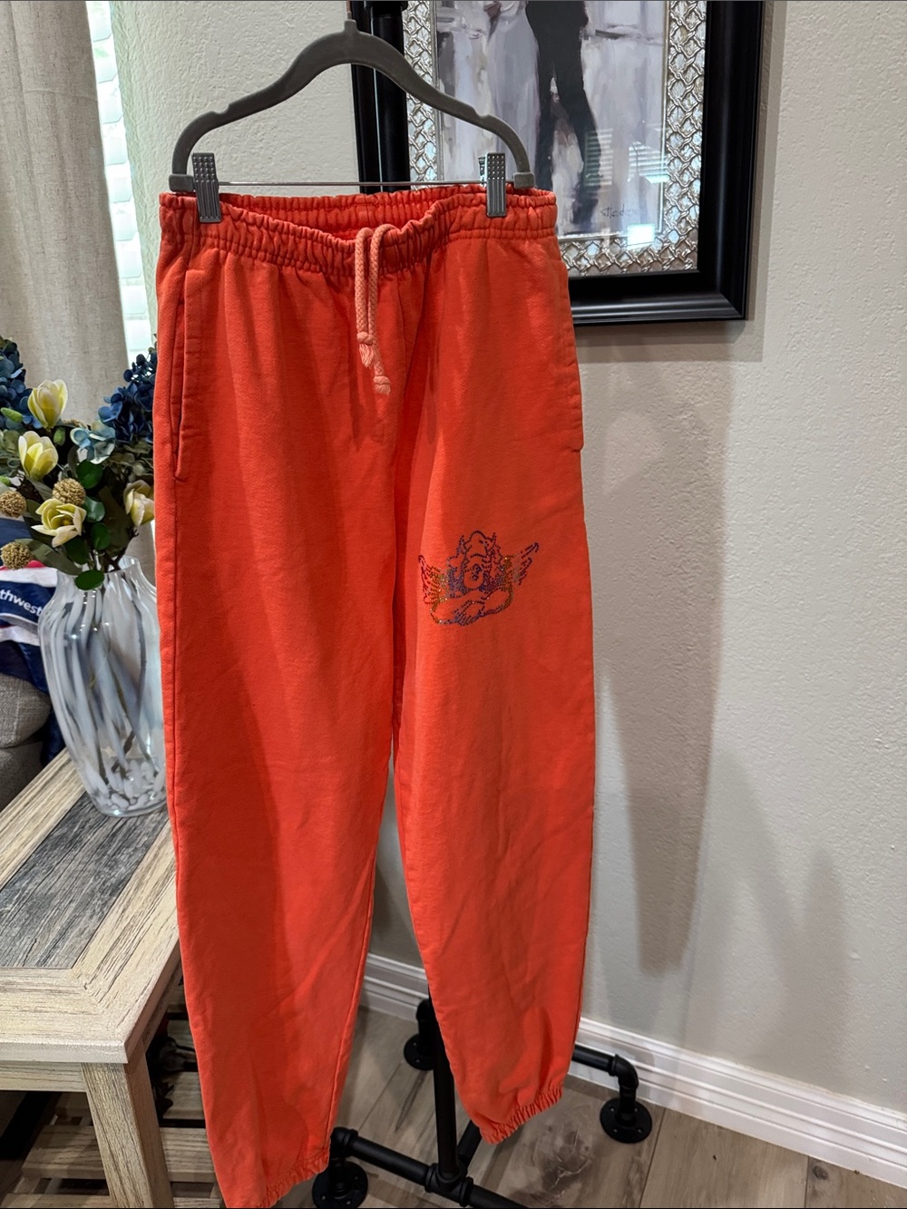 Boys Lie Orange Elastic-Waist Sweatpants with Drawstring